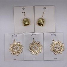 5pcs Pendant Charms Set Gold Beehive Bee Flower DIY Jewelry Making