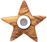 Kerzenhalter KerzenstäNder Stern Aus Olivenholz Mit Keramikeinsatz L X B 10,5 Cm