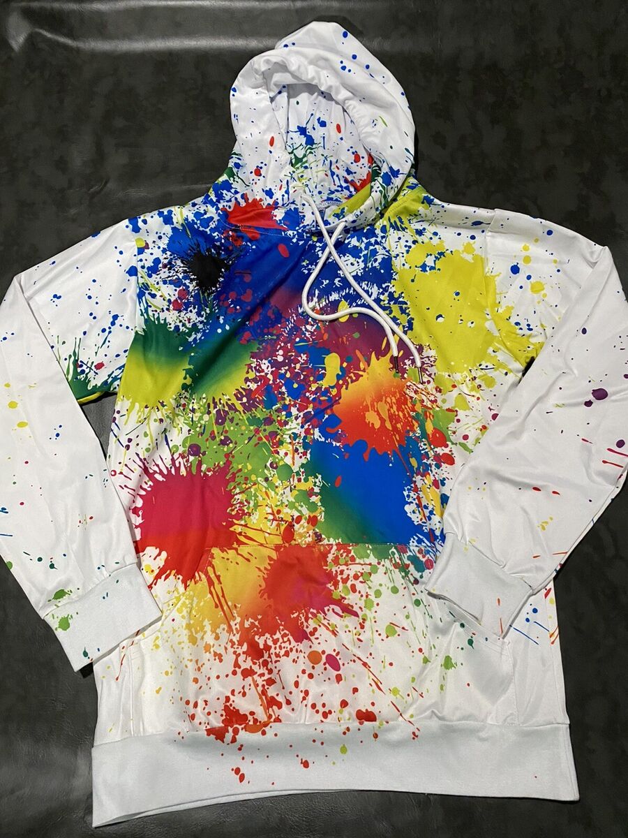 3D Printed Hoodie Paint Splatter Colorful | eBay 3D Printed Hoodie Paint Splatter Colorful | eBay
