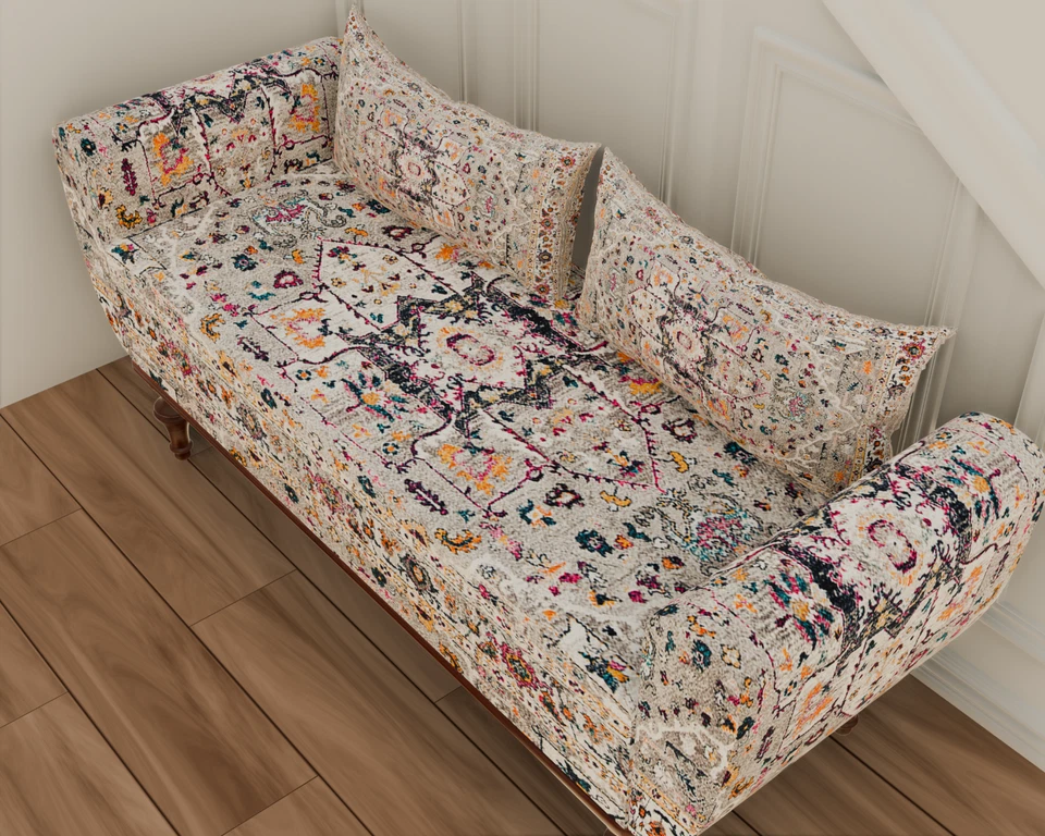 Living Room Sofa without Back Loveseat Upholstered Ottoman Bench with Storage - Image 4 of 4