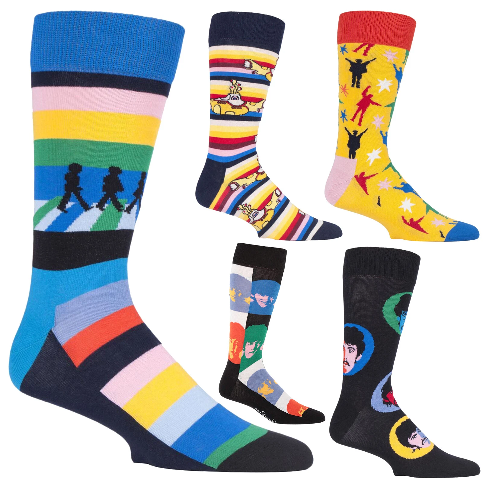 Happy Socks - Mens Womens Official Licensed Rock Band The Beatles Novelty Socks