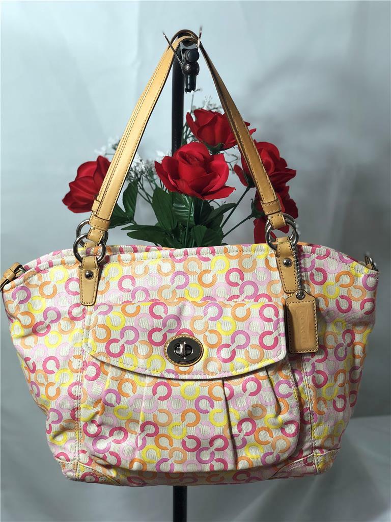 COACH Leah Signature Op Art Muti-color CC Shopper Tote Bag #13142