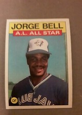 1986 Topps JORGE BELL All Star Card #718. TORONTO BLUE JAYS. 