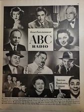 1951 ABC Radio American Broadcasting Company Gregory Peck vintage ad