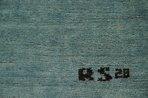 Handmade Gabbeh Solid Design Wool Modern Rug - Blue" 3x5 ft - Picture 7 of 13