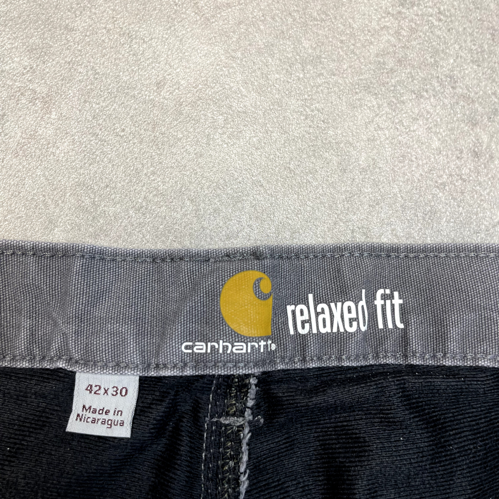 Carhartt Trousers Mens Fleece Lined Carpenter Vintage Workwear Pants Grey 42” image 5