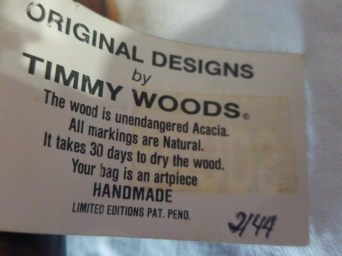 TIMMY WOODS WOODEN SPOTTED GIRAFFE EXOTIC MINAUDIERE SHOULDER BAG