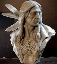 1/10 Scale Native American Warrior Bust Resin Model Kit Historical Miniature