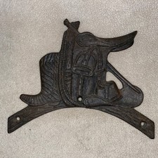 Vintage Metal Cowboy Plaque Western Rustic Wall Decor Boots Saddle Rope