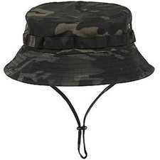 American Black Camouflage Bucket Hat Bush Jungle Short Brim Army Military Boonie
