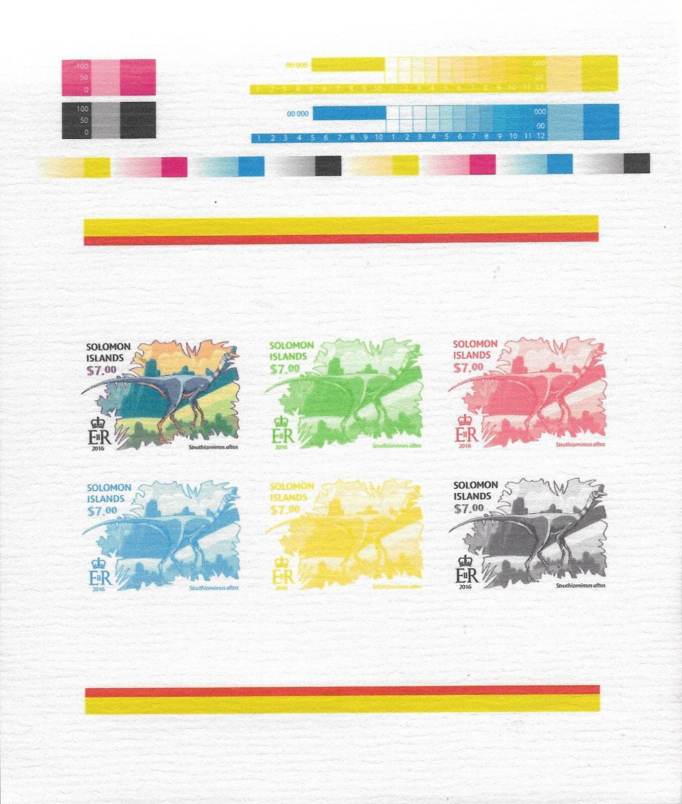 Solomon Prehistoric Dinosaur Proof 2016 MNH Mi4045 Struthiomimus Altus