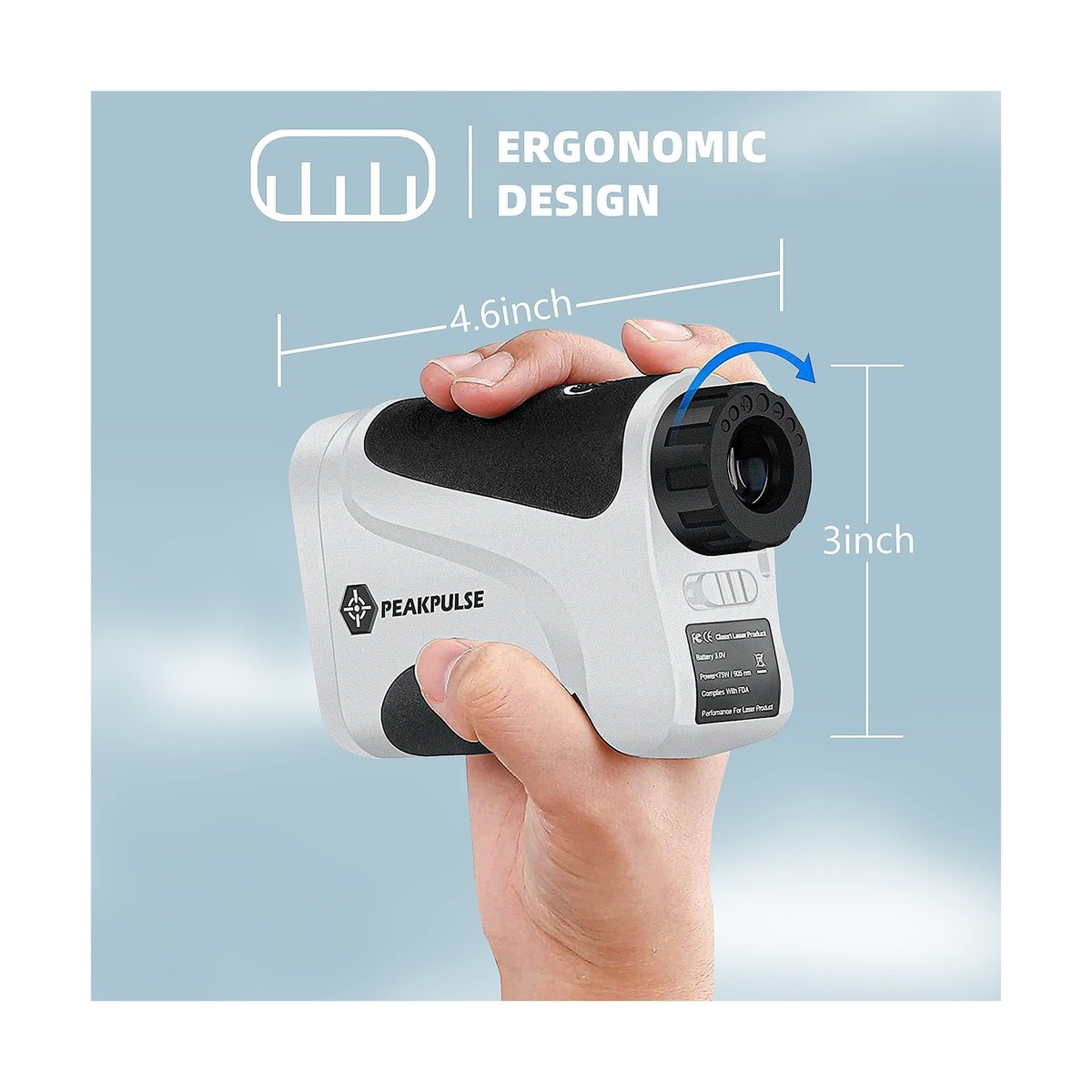 PEAKPULSE Golf Rangefinder with Slope, 650 Yards Laser Range