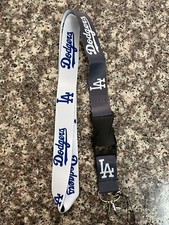 Los Angeles DODGERS LANYARD KEYCHAIN FAST SHIPPING GRAY/WHITE