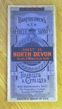 Bartholemew's Cloth Back Map #35 North Devon cyclist tourist old