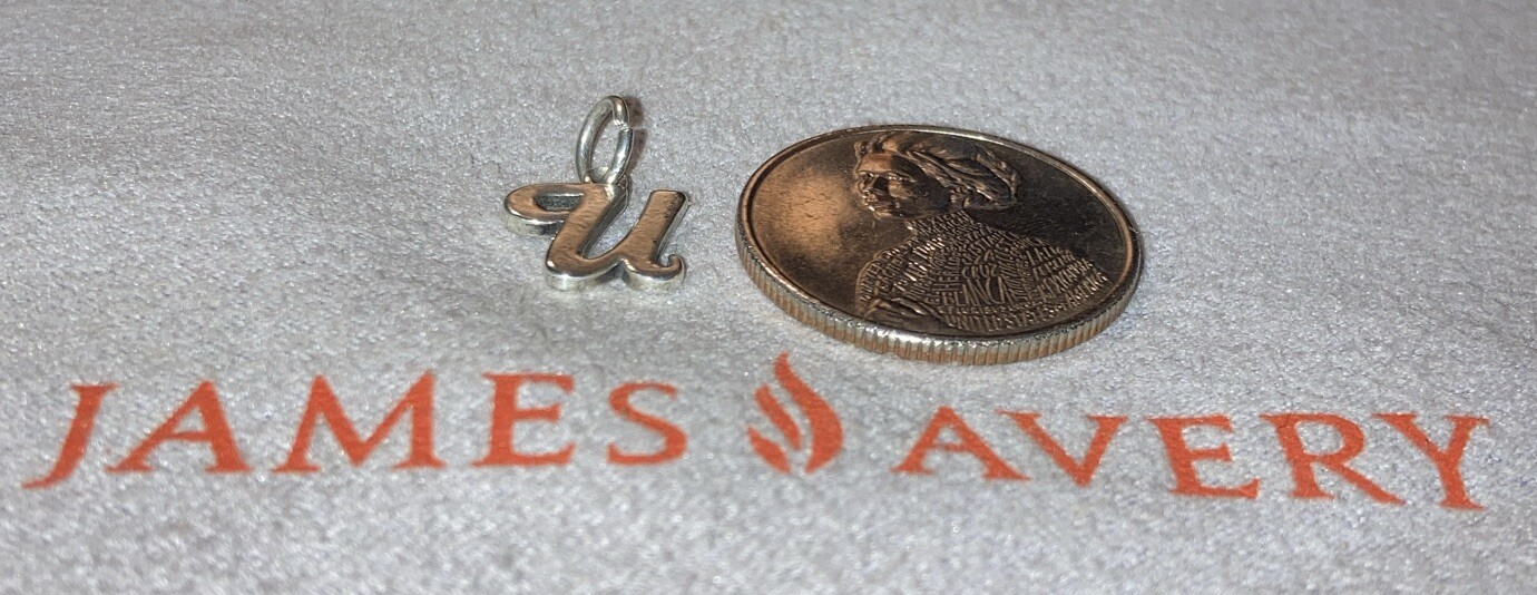 James Avery Initial “u” Script Charm 925 Sterling… - image 13