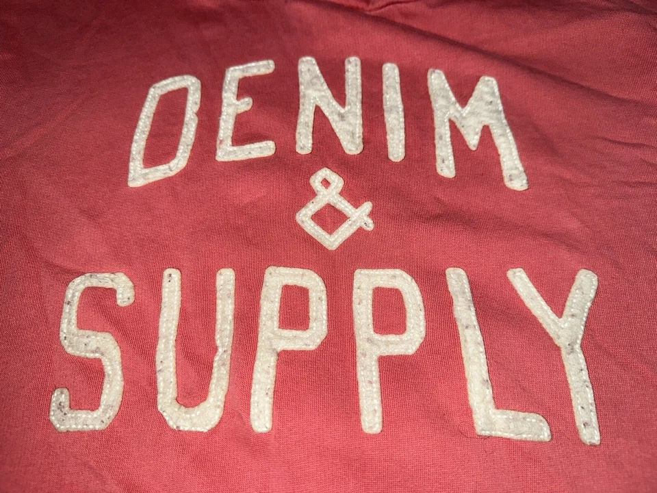 Denim & Supply Ralph Lauren Sudadera con Capucha Adulto M Bordado Pullover Salmón Suéter Foto 2 de 4