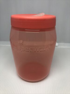 Tupperware Small Universal Jar 550 mL with Twist Cover Seal Sheer Coral New