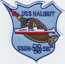 USS Halibut SSGN 587 - Halibut w/sub BC Patch Cat No B326