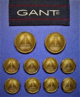 10 GANT Dark Bronze tone JACKET REPLACEMENT BUTTONS, FAIR USED AGED CONDITION