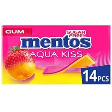 Mentos Gum | Aqua Kiss Strawberry Mandarin Sugar Free 14 Pcs | 0,9 Oz /26G