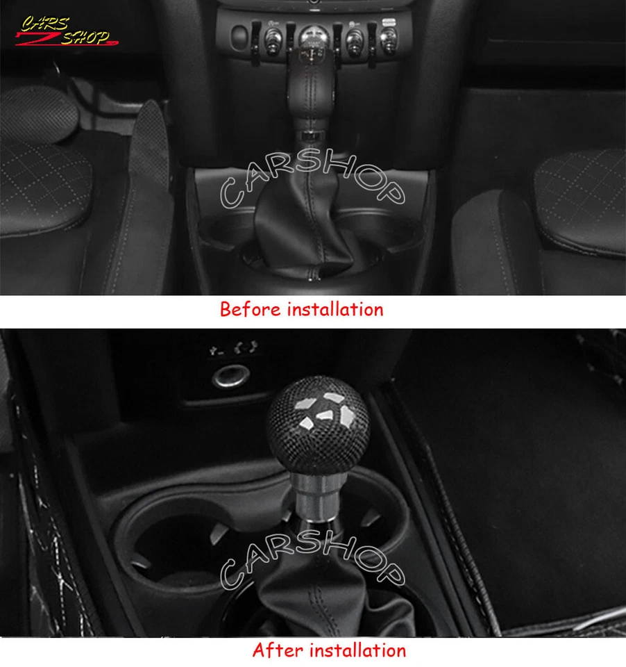 Bota de palanca de palanca de cambios de fibra de carbono para Mini Cooper R55 R56 R57 F58 F55 F56 Foto 3 de 4