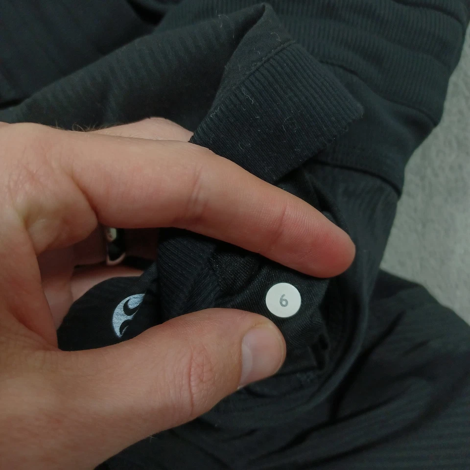 Pantalones Lululemon Mujer 6 Negros Estudio Cordón Logo Bolsillos Ropa Activa Informal Foto 4 de 4