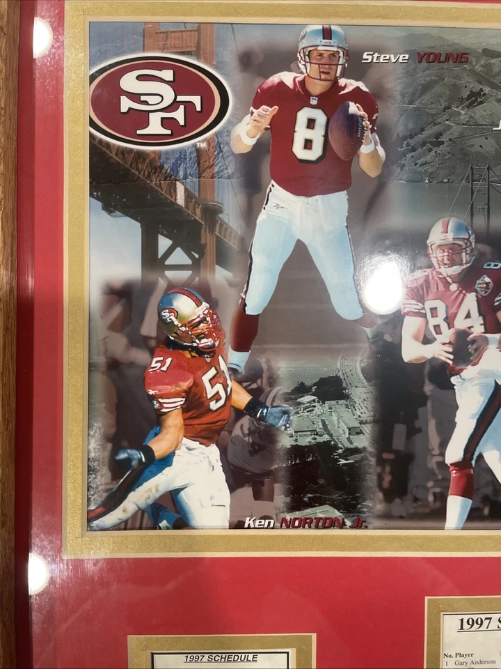 San Francisco 49ers NFL 1997 Framed Team Photo Steve Young Jerry Rice - Image 2 of 4