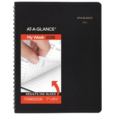 2026 Appointment Book Planner, Weekly & Hourly, 7" x 8-3/4", Medium, Black (7...