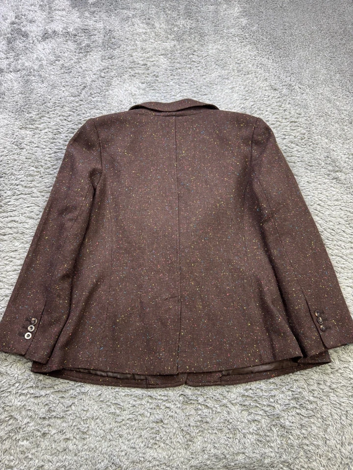 Jaqueta Chadwicks Feminina 20 W Mescla de Lã Marrom Casaco Esportivo Sardas Terno Blazer - Imagem 2 de 4