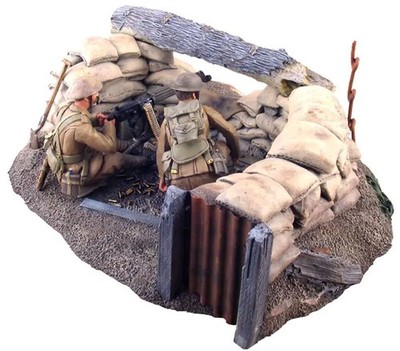 W Britains #23015 1916 British Vickers Machine Gun Section (3pcs.) w/Orig Box