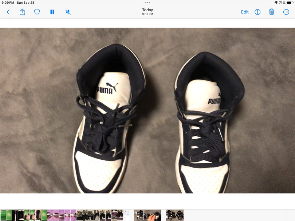 Puma Rebound Mid Layup Marble Sneaker Navy/White - Image 3 of 4