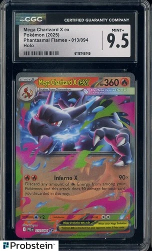 2025 Pokemon PFL EN Double Rare #013 Mega Charizard X ex CGC 9.5 MINT+