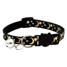 Black Astrology Collar Kitty Cat Puppy Dog Breakaway Bell Adjustable Moon Star