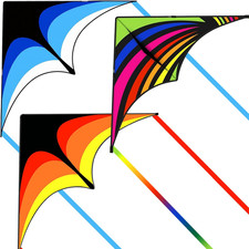 3 Pack Delta Kite Set for Adults and Kids, Single Line Beach Kites for Boys  Gi