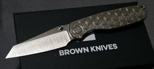 NEW! Brown Knives Cortex Mini - MagnaCut / Pattern Milling Style w/Thumb Stud