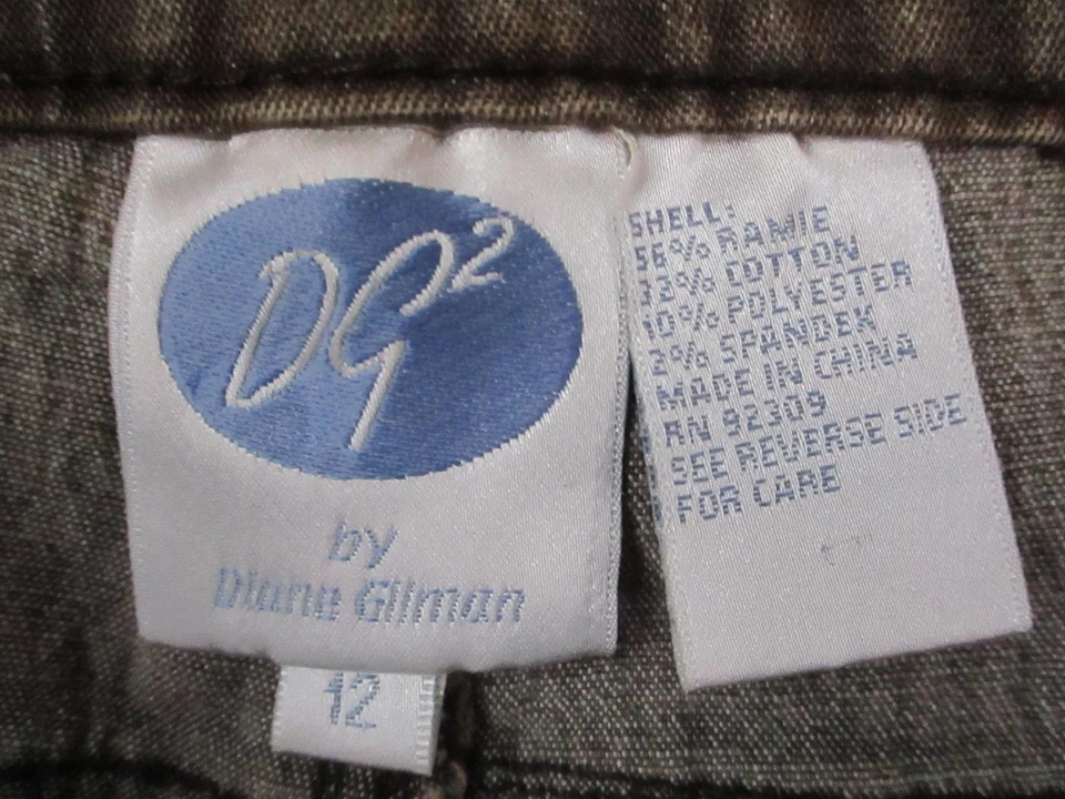 Jeans Diane Gilman DG2 para mujer 12 marrón pierna recta elástico denim 33x31 Foto 4 de 4