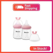 Beilastarx Glass Baby Bottles with Natural Response Nipple Size S - Anti Colic B