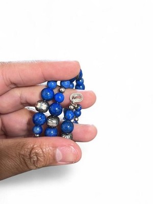 Vtg Carolyn Pollack, Sterling Silver Lapis Lazuli Coil Wrap Bracelet 925 
