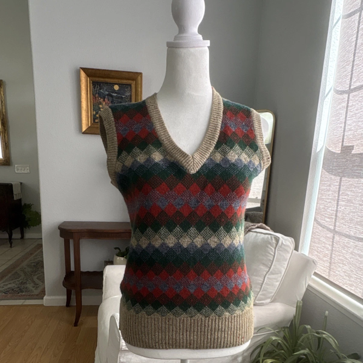 vintage sears mohair argyle design vest 【公式通販】