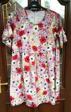 YOURS PINK MIX FLORAL SMOCK TOP DRESS SIZE 20