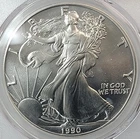 1990 - MS67 - American Silver Eagle - BU - 99.9% silver - PCGS
