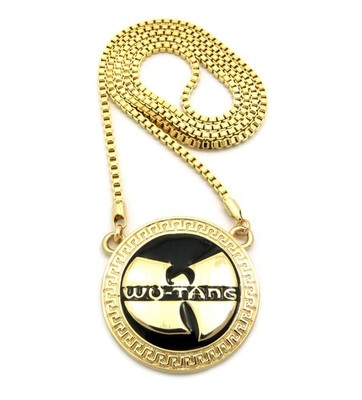 wu-wear ネックレス　wu-tang clan rocawear FUBU ICED WU TANG CLAN PENDANT BOX CHAIN NECKLACE 14K GOLD HIPHOP