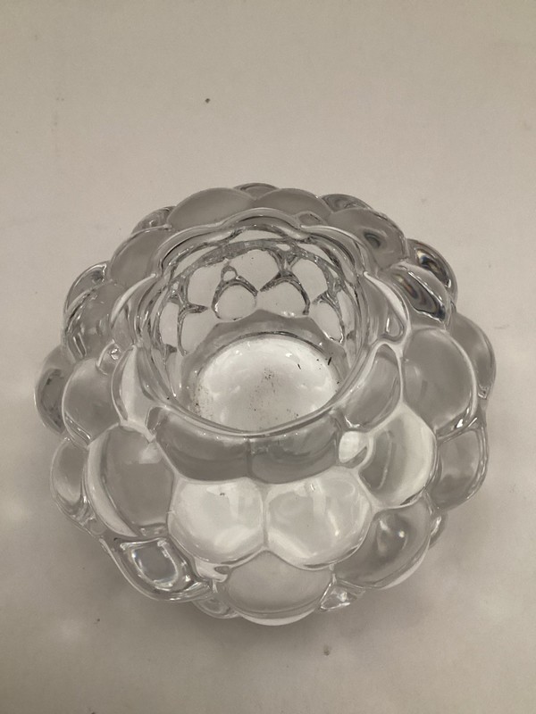 Orrefors Vtg Crystal Raspberry Candle Holder By Anne Nilsson Scandinavian Modern