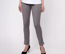 Isaac Mizrahi Live Regular 24/7 Stretch High Waisted Pant A612251 Grey Size 8