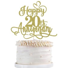 Happy 20th Anniversary Cake Toppers Wedding Anniversary Party Decoration Ideas