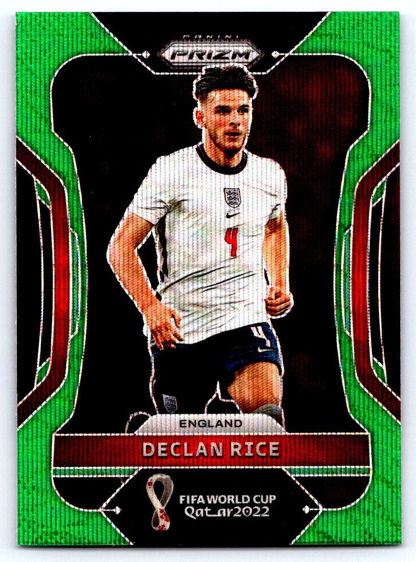 2022 Panini Prizm World Cup Qatar Green Wave Prizm Declan Rice #85 England b22b