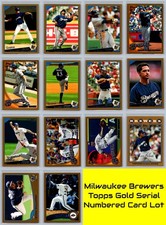 Milwaukee Brewers Topps Gold Serial Numbered #/2009 Baseball Card Lot (14) NM
