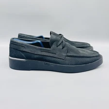 Sperry Shoes Mens 11.5 Black Nubuck Leather Boat Loafers Casual Lace Up Moc Toe