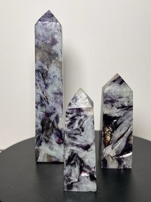 Purple Mica 3 Piece Tower Set - See description & pics for info and measurements