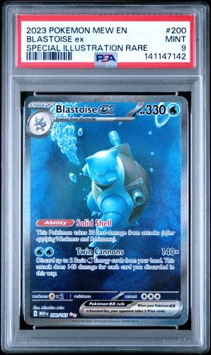 2023 POKEMON MEW EN-151 SPECIAL ILLUSTRATION RARE #200 BLASTOISE EX PSA 9